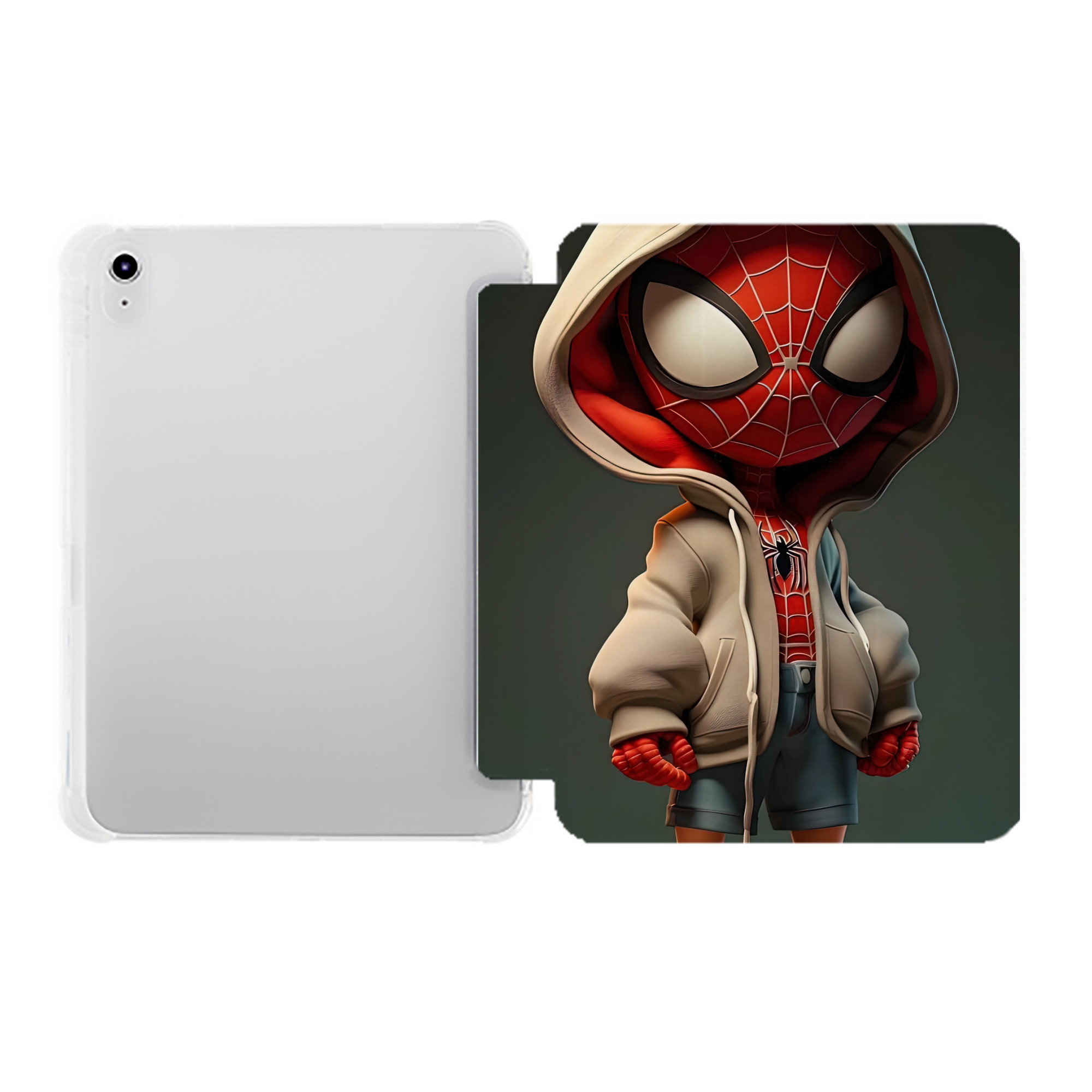 （画像用） Spider Man スパイダーマン IPad ケース ペン収納付き 三つ折りスタンド PUレザー×シリコン 対応機種9.5/10.5/10.9インチ
